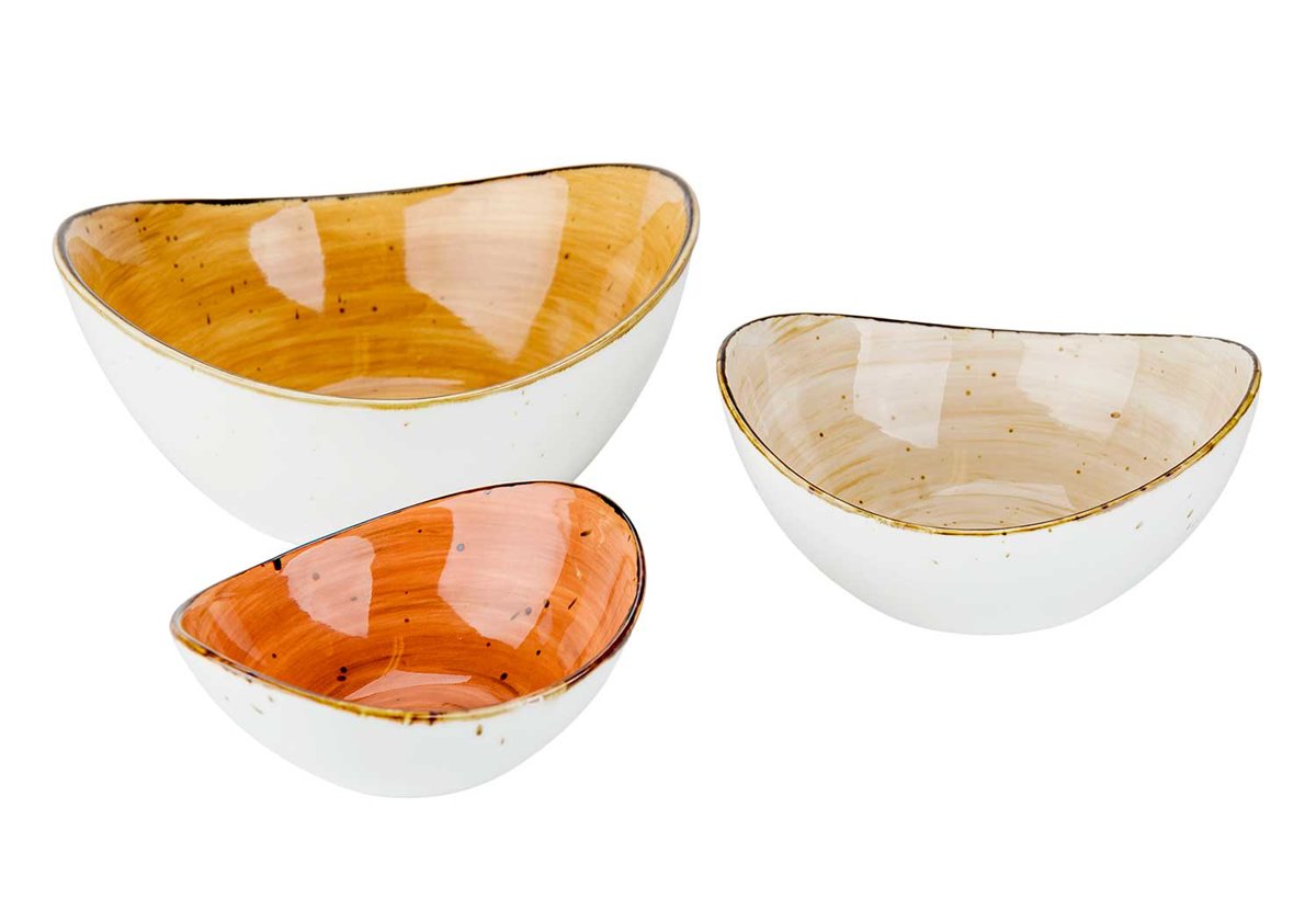 Brisbane Schüssel  Set 3 St - Orange/Braun/Beige